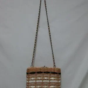 Topshop Bags Topshop Hard Wicker With Ribbon Chain Strap